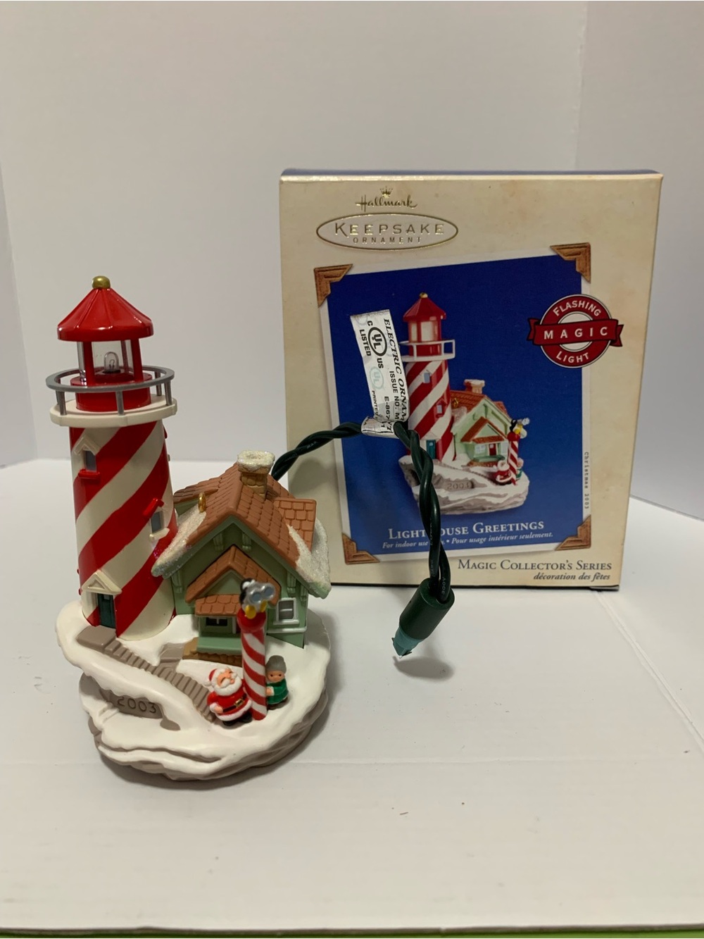 Hallmark Keepsake Lighthouse Ornament in Red, White & Green